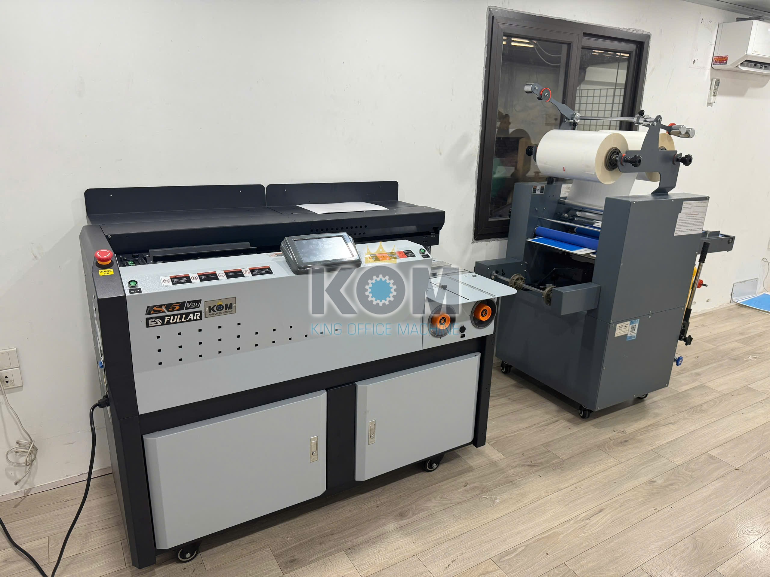 KOM bán máy đóng sách keo nhiệt S5 cao cấp! 1 Bộ 2 máy đóng sách S5 và máy cán màng thủy lực 390C