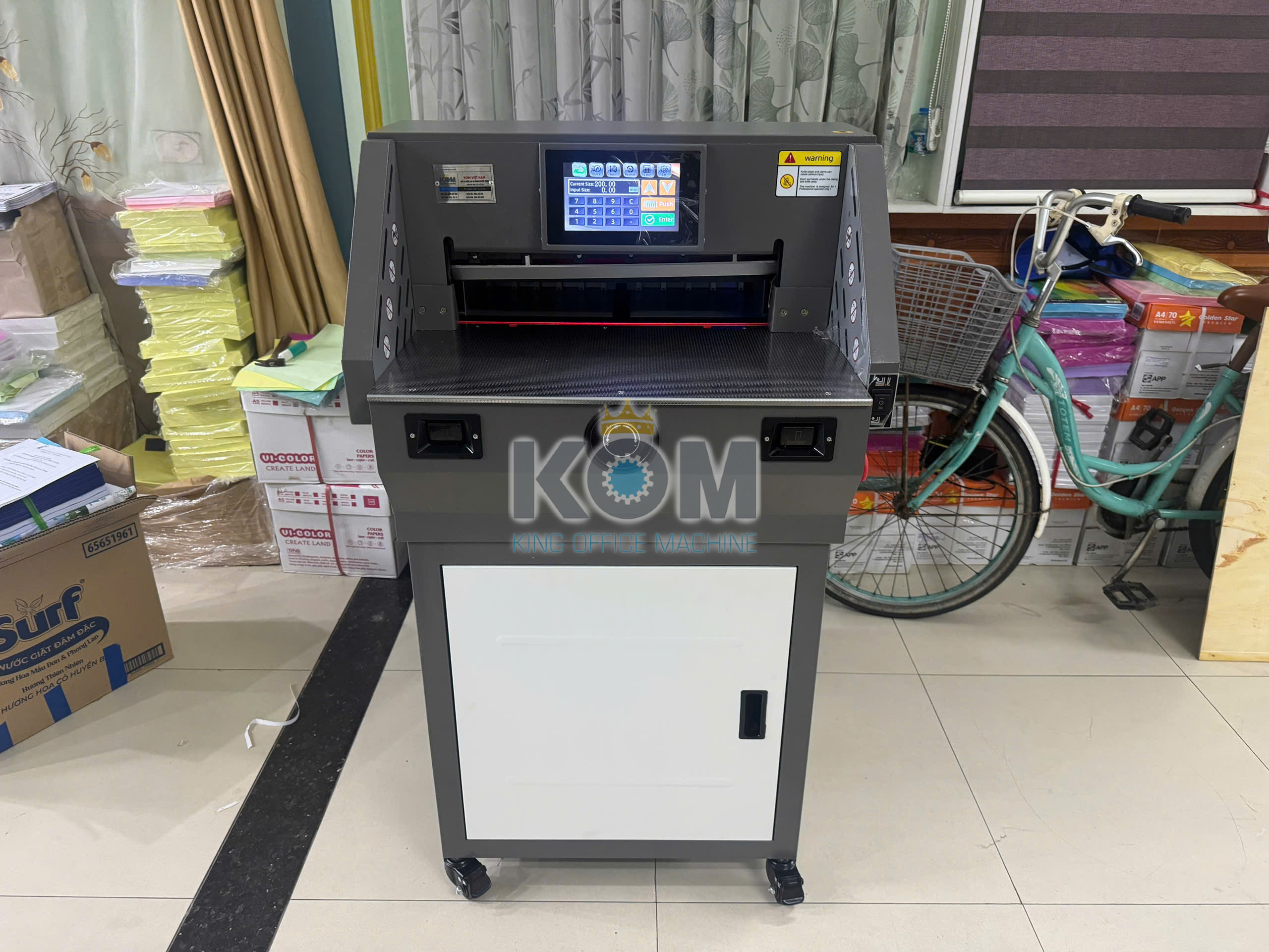 KOM bán máy xén giấy lập trình mini E460T 9 mua may cat giay van phong kho a3