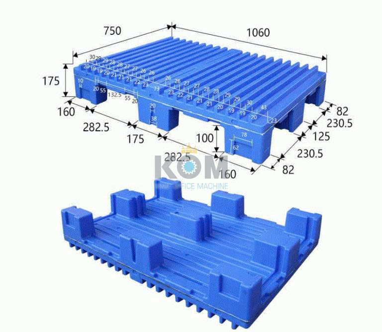Pallet nhựa cho ngành in bao bì 4 Pallet XF106075